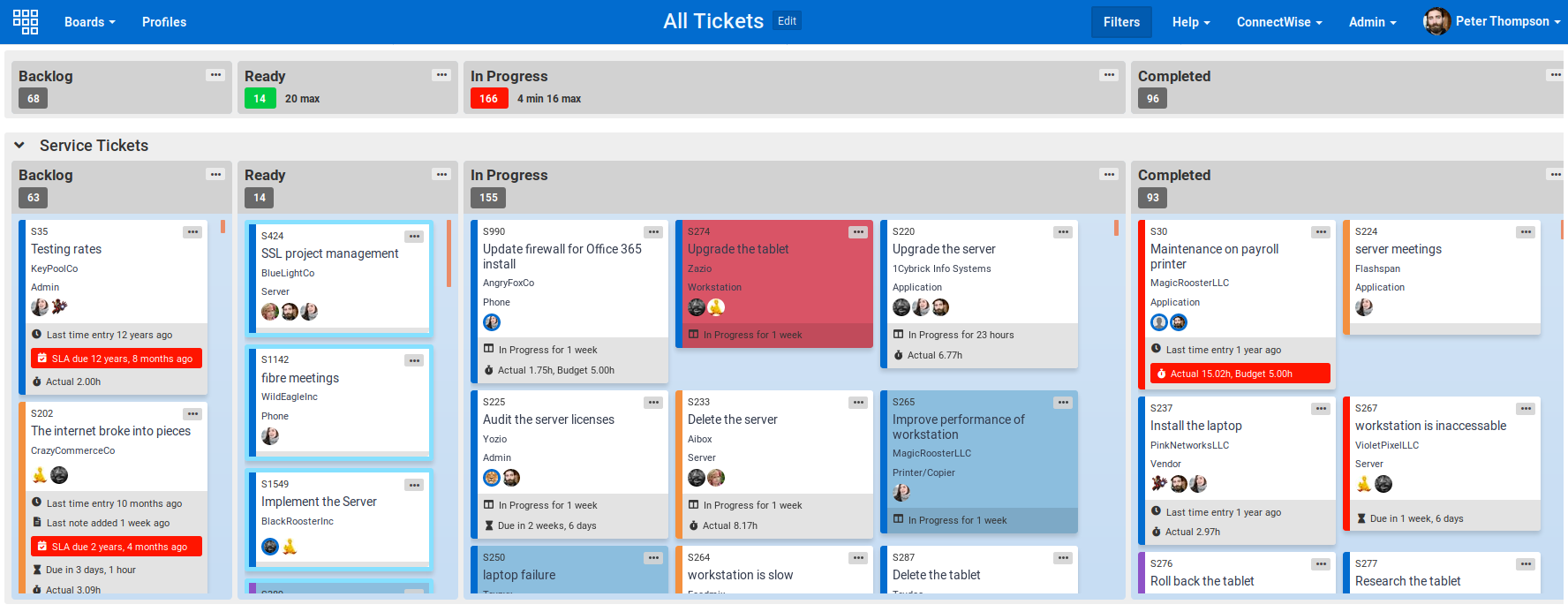 Screenshots | TopLeft - Kanban boards for Connectwise and Autotask MSPs